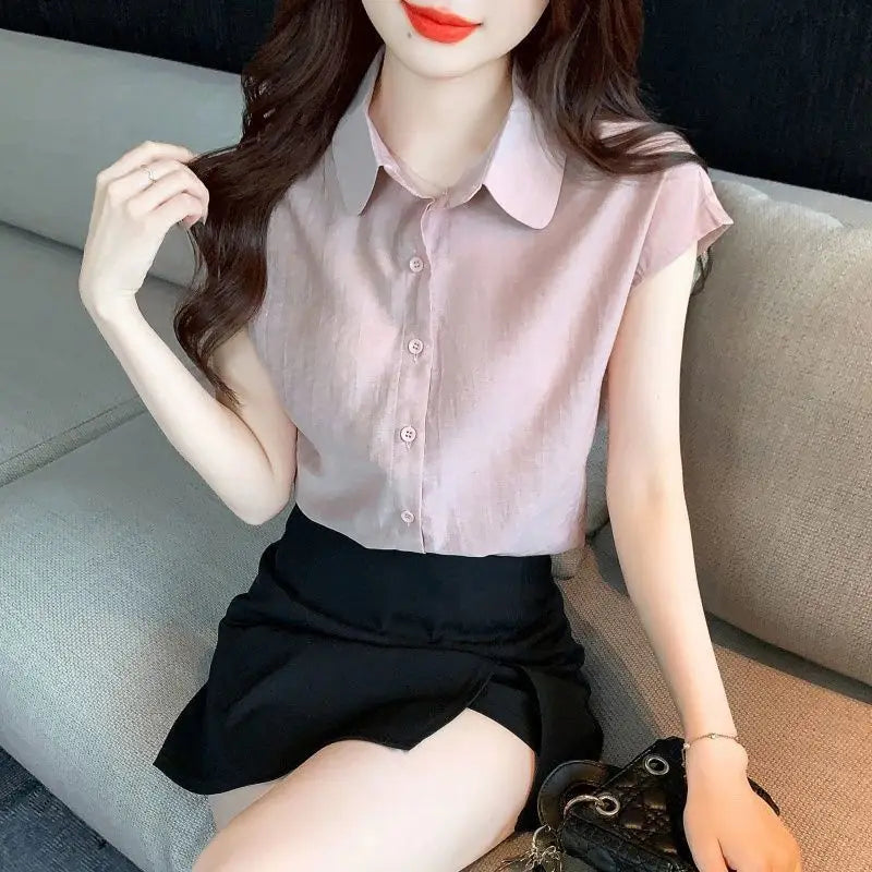Repickset Checkered Polo Top Summer Poise