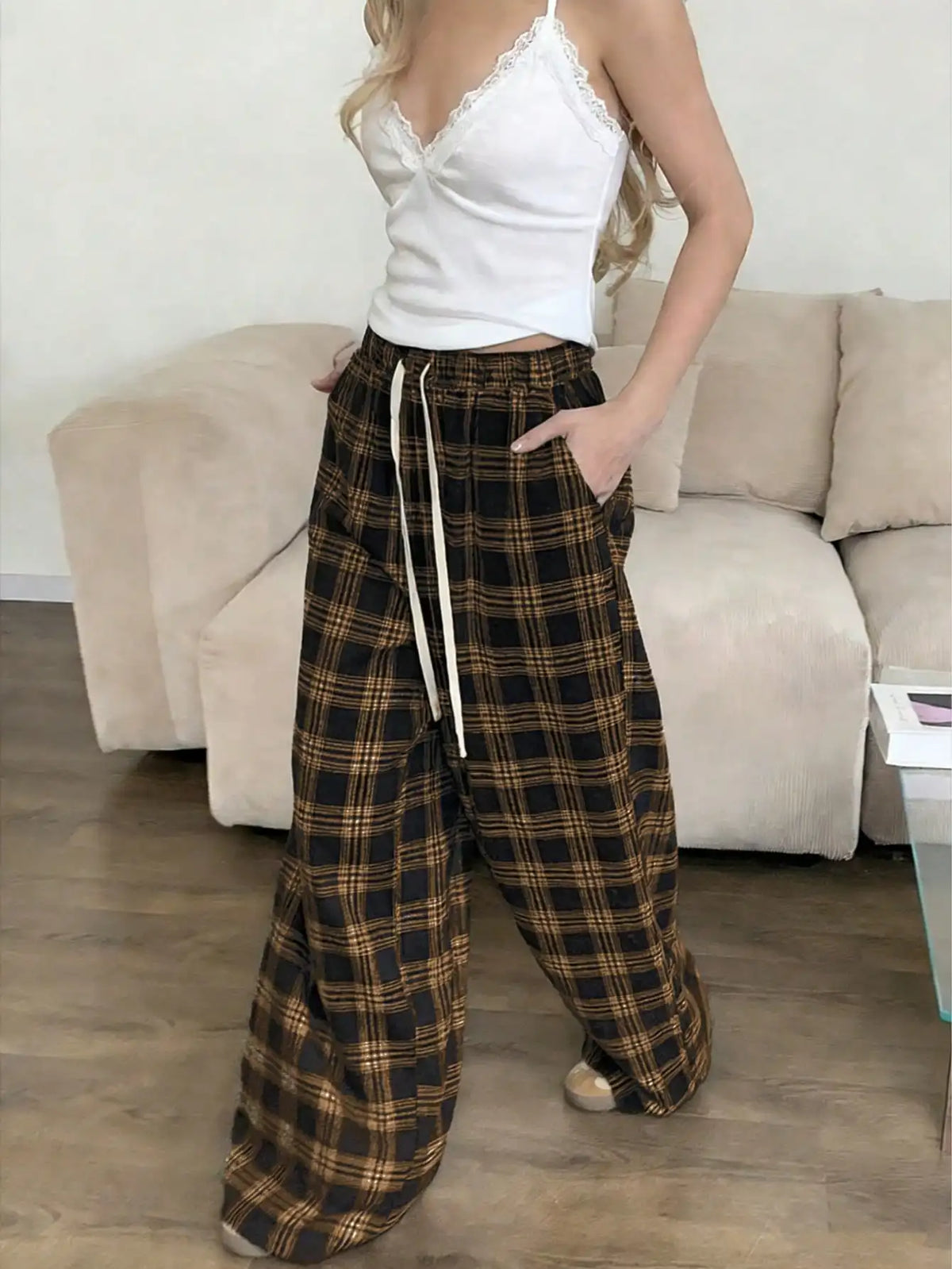 Repickset Lounge Pants Plaid Easy Days