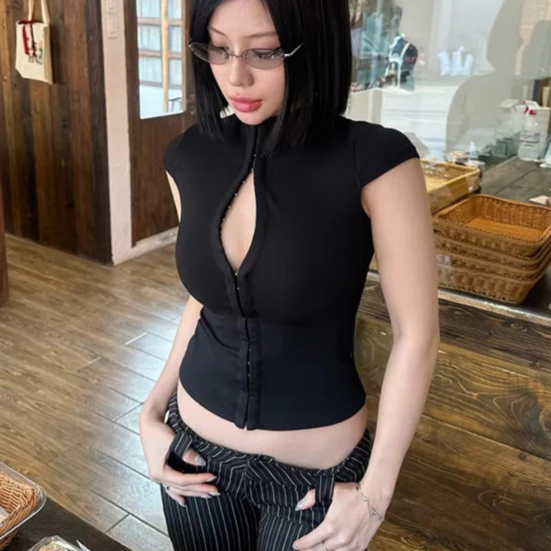 Repickset Ruched Polo Crop Top V2 Everyday Edge
